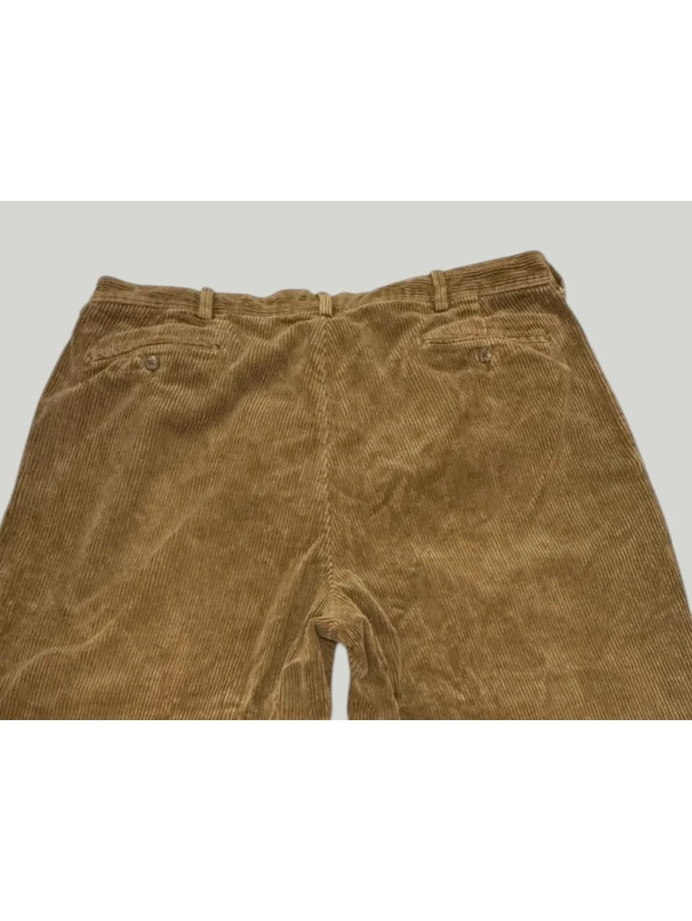 Polo Ralph Lauren Andrew Pants 40x30 Brown Corduroy Pleated Cuffed Cotton